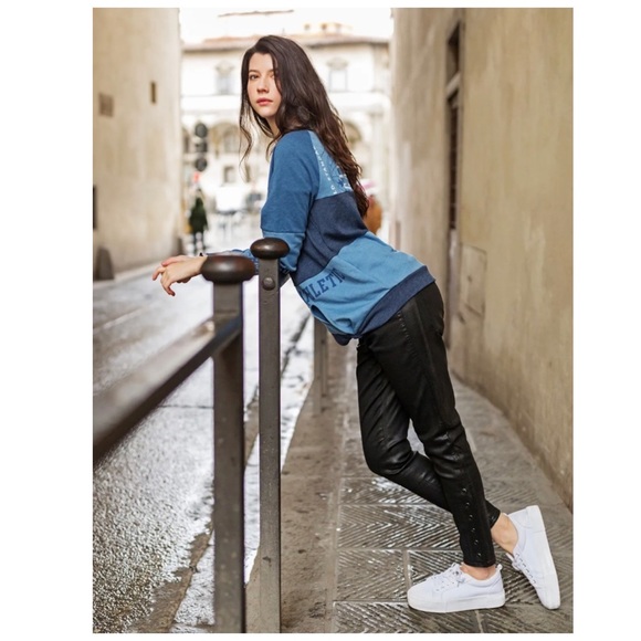 GAP 1969 Inner Cozy Legging in Black Orbit Coated Side Snap Stretch Jeans 32 - Picture 5 of 12